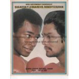 SUGAR RAY LEONARD V ROBERTO DURAN JUNE 1980 Ring issue programme for the fight in the Olympic