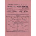 ARSENAL Single sheet home programme in the FL South for season 1945/6 v. Plymouth Argyle 17/11/1945,