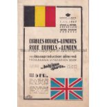 BELGIUM RED DEVILS V LONDON 1947 Programme for the match in Brussels 1/11/1947. Generally good