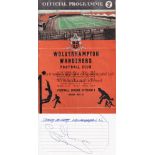 STAN CULLIS / JIMMY MURRAY / JACKIE MUDIE / AUTOGRAPHS Programme for Wolves v Blackpool 57/8
