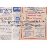 WATFORD Four away programmes with 2 punched holes on each v. QPR 45/6 3rd Div. South Cup, Leyton