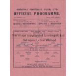 ARSENAL Single sheet home programme in the FL South for season 1945/6 v. Newport County 26/12/