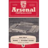 ARSENAL V TOTTENHAM HOTSPUR 1960/1 Programme and newspaper report for the London FA Challenge Cup