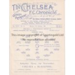 CHELSEA Single sheet home programme v Tottenham London Challenge Cup 2nd Round 27/10/1930. Ex