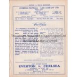 EVERTON RES. V MANCHESTER CITY RES. 1937 Four page programme 27/3/1937, outer cover appears to be