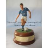 GLASGOW RANGERS Commemorative 4.25" player on a wooden plinth with a metal plaque inscribed B & Q