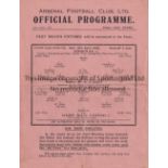 ARSENAL Single sheet home programme v. West Ham United FL South Cup 10/4/1943, slightly creased