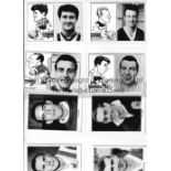 1960'S FOOTBALL CARDS Forty five 3.75" X 2.75" black & white portrait picture cards with blank
