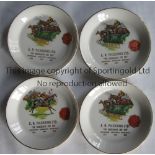 HORSE RACING Four 22 carat gold rimmed dishes made by Prince William Ware for a Yorkshire