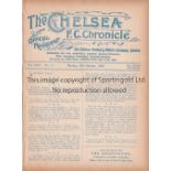 CHELSEA Home programme v Clapton Orient London Challenge Cup 2nd Round 28/10/1929. Ex Bound