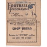 ARSENAL Away programme v Everton 16/3/1935. Also covers Liverpool Reserves v Sheffield United