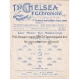 CHELSEA Single Sheet programme X Division v R Division Lady Henry Cup Final at Chelsea 23/4/1914. Ex