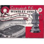 1950 FA CUP FINAL / LIVERPOOL Official Players' Souvenir Brochure for Wembley 1950 v. Arsenal,
