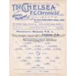 CHELSEA Single Sheet programme Household Brigade FA v London FA at Chelsea 5/2/1914. Ex Bound