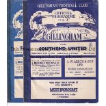 GILLINGHAM Nine home programmes v. Walsall, Brighton, Exeter and Colchester 56/7 and v. Aldershot,