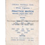 CHELSEA Scarce single sheet Practice match at Stamford Bridge 23/8/1913. Not Ex Bound Volume.