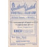 SOUTHEND UTD Southend Reserves v Norwich Res Combination Cup Semi-Final programme 20/4/1950. Rusty