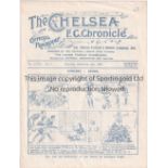 CHELSEA Home programme v Middlesbrough 9/9/1922. Not ex Bound Volume. Score inserted. Fair to