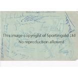 HULL CITY AUTOGRAPHS 1957/8 An album sheet signed by 17 members of the squad including Bennion,