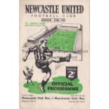 NEWCASTLE Home programme Reserves v Manchester United Reserves 26/3/1949. No writing. Fair to