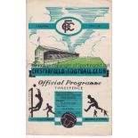 CHESTERFIELD Home League programme v Manchester City 13/1/1951. Generally good