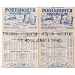 PORTSMOUTH Two home programmes in their Championship season v Southampton Reserves 18/3/50 and v