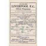 LIVERPOOL Single sheet home programme v Stockport County 13/1/1945 FL War Cup, team changes and
