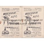 WREXHAM Two home programmes v. Chesterfield 23/4/1955 and Football League XI 2/5/1955, Wrexham