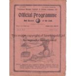 TOTTENHAM HOTSPUR V ASTON VILLA 1912 Programme for the League match at Tottenham 23/3/1912, slightly