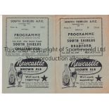 SOUTH SHIELDS AFC Two home programmes in the 1959/60 FA Cup run v. Chesterfield 14/11/1959, scores