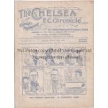 CHELSEA Home programme v Oldham Athletic 23/10/1920. Not Ex Bound Volume. Team changes and