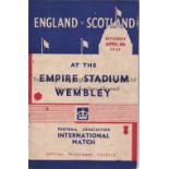 ENGLAND V SCOTLAND 1936 Programme for the match at Wembley 4/4/1936. Rusty staples with centre pages