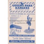 QPR V BARNSLEY 1948 Programme for the League match at Rangers 11/9/1948. Good