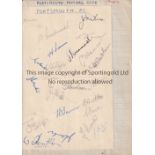 PORTSMOUTH AUTOGRAPHS 1940'S Album sheet signed by 24 players including several from the League