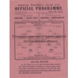 ARSENAL Single sheet home programme v. Reading FL South 24/2/1945, creased, team changes and