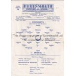 ARSENAL Single sheet programme for the away Friendly v. Portsmouth 15/8/1964, horizontal fold,
