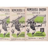 NEWCASTLE UNITED Three home programmes in season 1948/9 v Portsmouth, Sheffield Utd. creased and