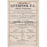 LIVERPOOL Single sheet home programme v Blackpool 19/5/1945 FL North, slightly marked and slightly