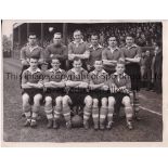 CARDIFF CITY An original B/W 8" X 6" team group Press photo with South Wales Evening Post stamp on