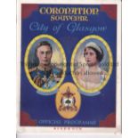 FOOTBALL: GLASGOW V EDINBURGH / 1937 CORONATION Official programme for the 1937 Coronation City of