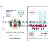 BARKING Three home programmes for Friendlies v. Arsenal 81/2 and 84/5 and West Ham United 84/5.