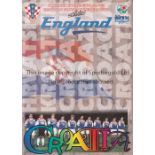 EURO 96 ENGLAND Official large 48 page brochure issued by the Croatia Football Association for the
