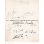 WORCESTERSHIRE CCC AUTOGRAPHS 1920'S Album sheet signed by 10 players from the late 1920's including