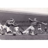 LIVERPOOL V MANCHESTER UNITED 1964 Two original B/W Press photos from the match at Anfield 4/4/1964,
