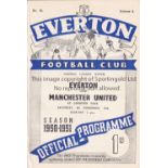 EVERTON Home programme Reserves v Manchester United Reserves 4/11/1950. 4 Page. Ex Bound Volume.