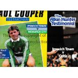 IPSWICH MISCELLANY Football programmes: 7 home Testimonials including Paul Cooper, Allan Hunter,