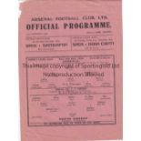 ARSENAL Single sheet home programme v. Nottingham Forest 15/12/1945 FL South, minor paper loss top