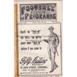 EVERTON V PRESTON NORTH END 1925 Programme for the League match at Everton 13/4/1925, ex-binder