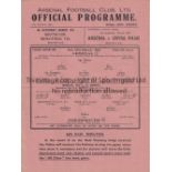 ARSENAL Single sheet home programme v. Portsmouth FL South Cup 10/3/1945, slightly creased and