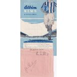 WEST BROMWICH ALBION AUTOGRAPHS 19567 Album sheet including the signatures of Len Millard and John